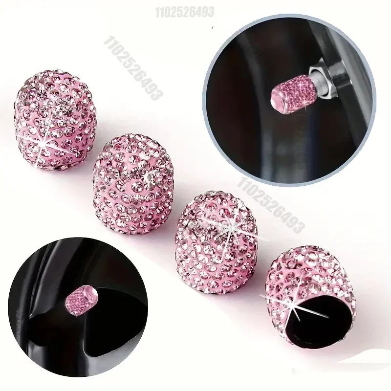 4PCS Bling Diamond Car Wheel T - مراجعة Motorcycle Valve Cover وسعره